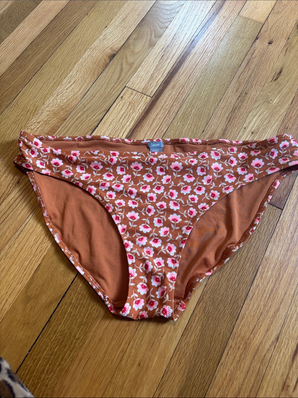 aerie Rust Floral Bikini Bottoms